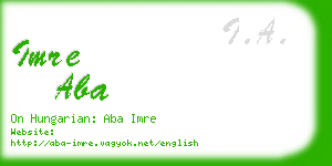 imre aba business card